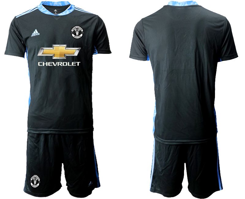 Men 2020-2021 club Manchester United black goalkeeper Soccer Jerseys